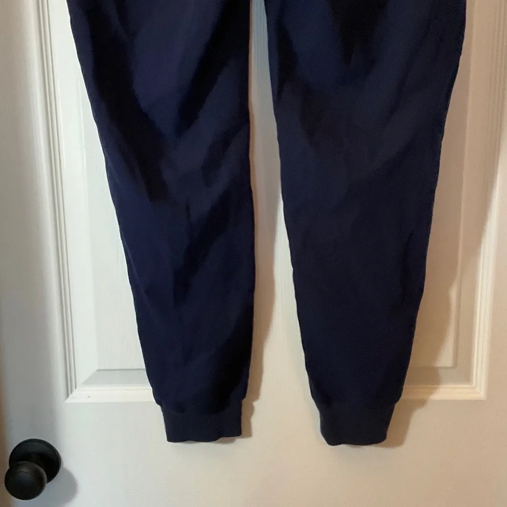 Figs Womens Scrub Top and Pants in Navy Blue with Gray Drawstring - Picture 6 of 7